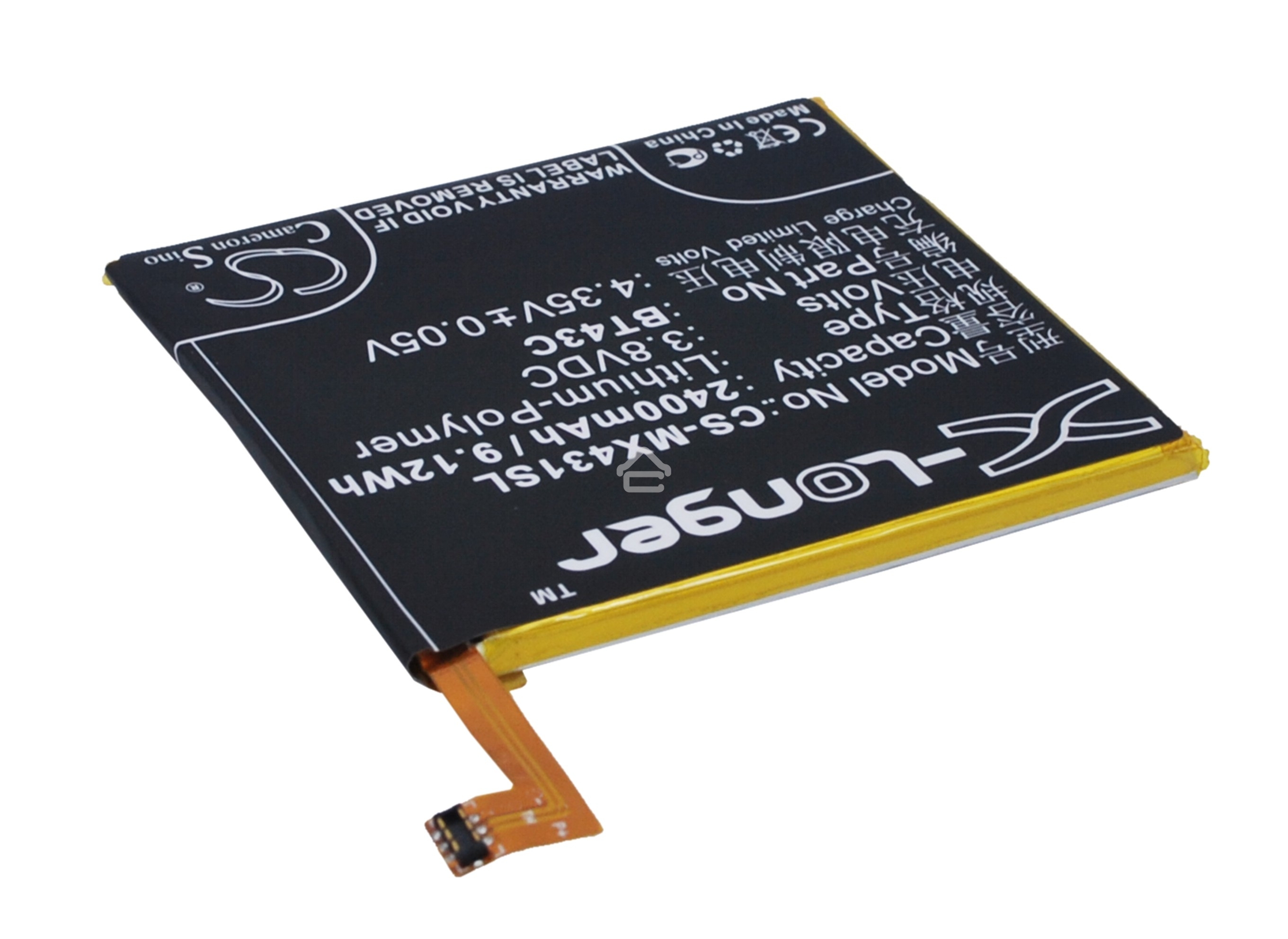 Аккумулятор CameronSinoCS-MX431SL BT43C для Meizu M2 mini 3.8V / 2400mAh / 9.12Wh
