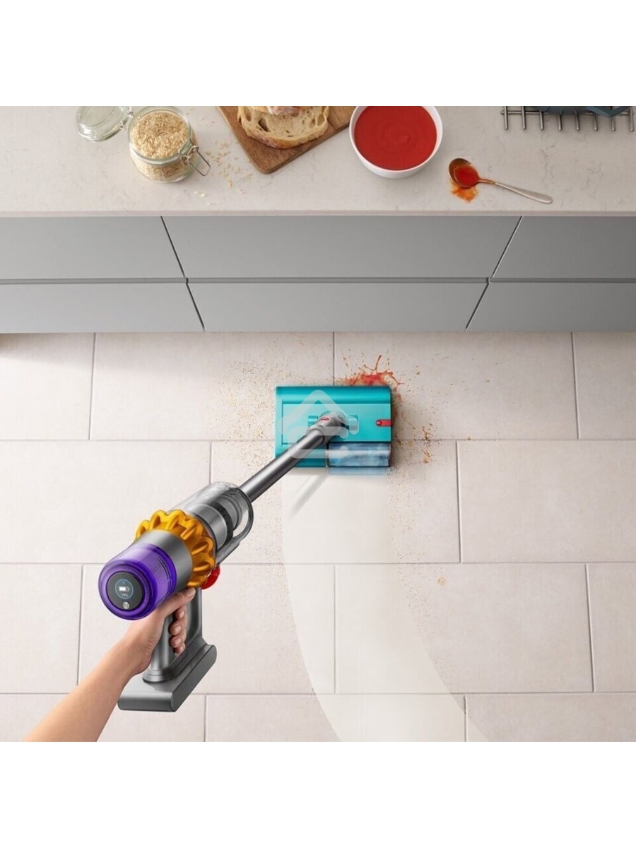 Пылесос вертикальный Dyson V15s Detect Submarine (448798-01) серый, питание от аккумулятора, 240 Вт, уборка влажная/сухая, пылесборник 0,76 л, работа от АКБ max 60 мин.