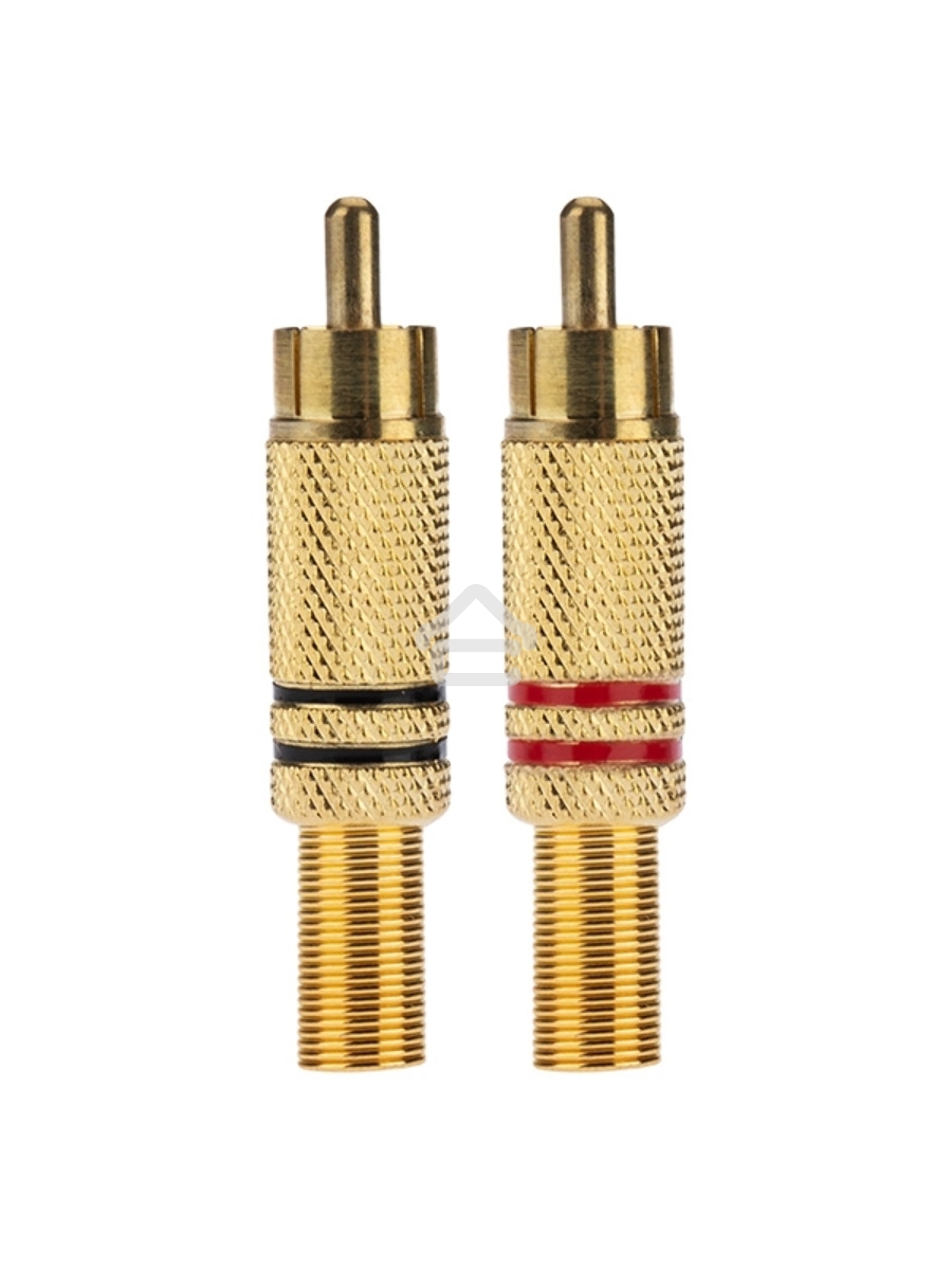 Разъем штекер Proconnect RCA металл пайка ZN черный/красный GOLD