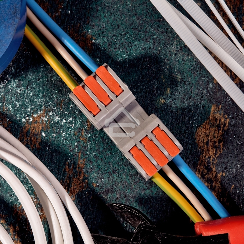 Клемма Rexant СМК 222-423R проходная разъемная 3 полюса серый 0,2-2,5/4 мм² (40 шт/уп)