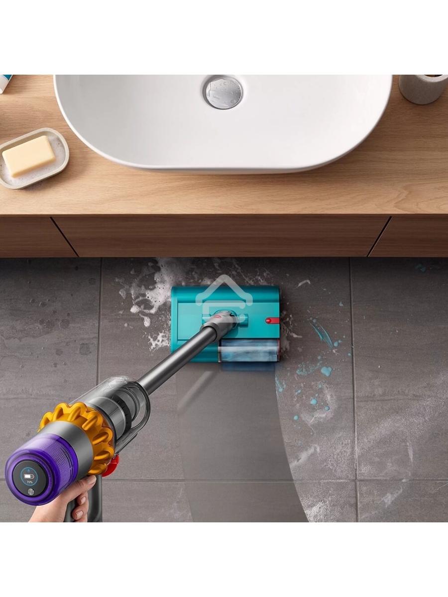 Пылесос вертикальный Dyson V15s Detect Submarine (448798-01) серый, питание от аккумулятора, 240 Вт, уборка влажная/сухая, пылесборник 0,76 л, работа от АКБ max 60 мин.
