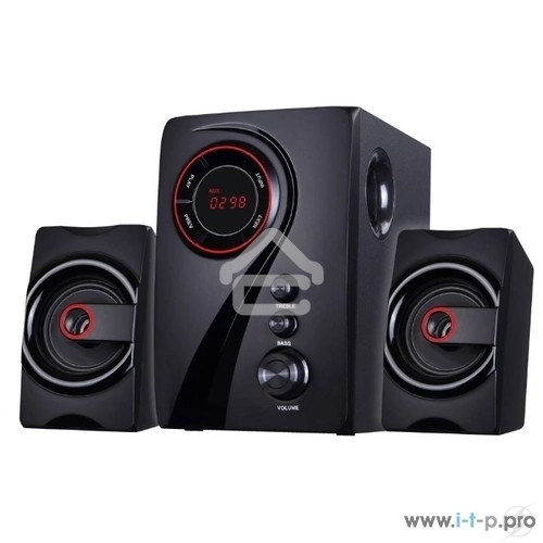 Мультимедийная акустическая система GINZZU GM-406 2.1 с Bluetooth. Выходная мощность (RMS) 40 Вт. Диапазон воспроизводимых частот: 40Гц - 20КГц. Bluetooth: V2.1. Встроенный аудио-плеер: SD-card, USB-flash до 32 Gb. FM радио: 87.5МГц - 108.0МГц. Вход AUX: 