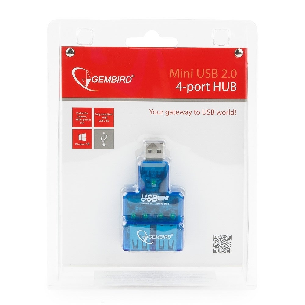 Контроллер GEMBIRD HUB USB2.0 Mini 4-port UHB-CN224