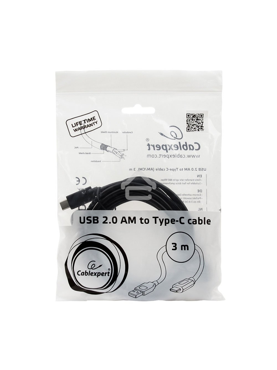 Кабель Cablexpert CCP-USB2-AMCM-10 USB2.0 AM/USB3.1TypeC, 3м, 