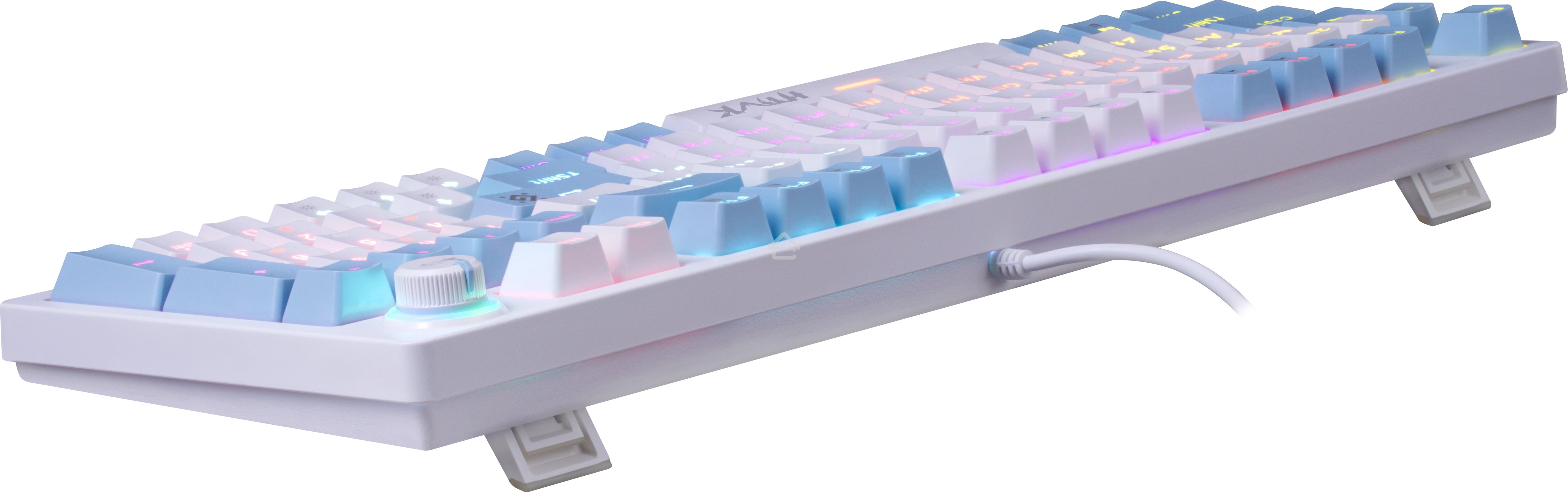 Клавиатура проводная Defender Hawk GK-418, USB, белый/голубой