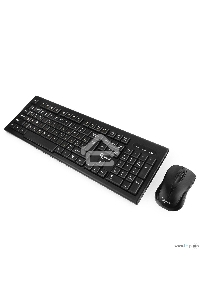 Комплект клавиатура+мышь беспроводные Gembird KBS-8002, 2.4ГГц, черный, 104 клавиши+2 кнопки+колесо кнопка, 1000DPI, батарейки в комплекте