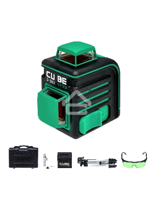Лазерный уровень ADA CUBE 2-360 Green Ultimate Edition  до20м ±3/10мм/м ±4° 535нм зеленый луч IP54