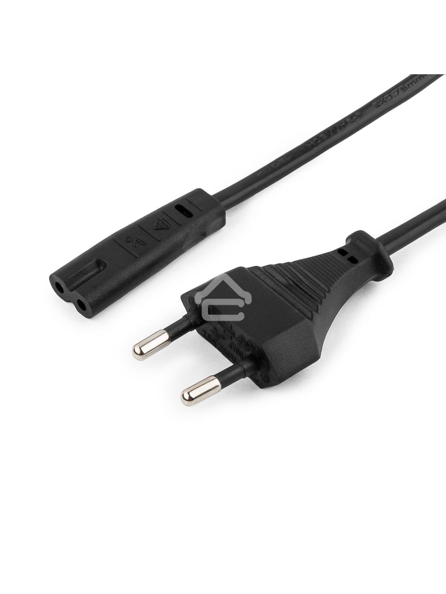 Кабель питания для ноутбуков, аудио/видео техники Gembird PC-184-VDE-0.5М, 0,5м, VDE, 2-pin, черный, пакет