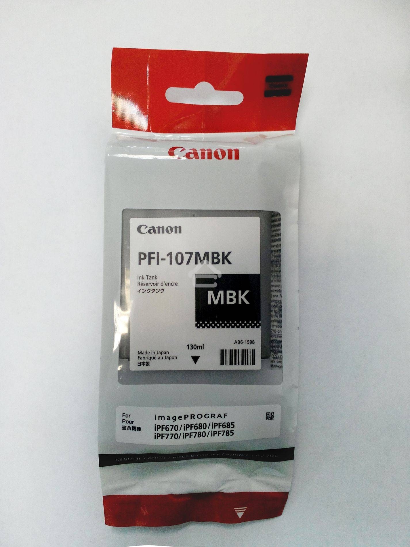 Картридж струйный Canon PFI-107MBK (6704B001) черный матовый (130 мл) для Canon iP F680/685/780/785