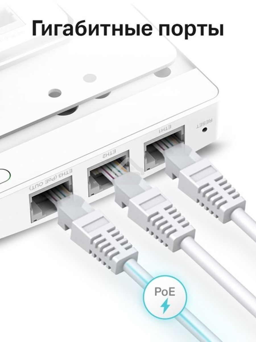 Точка доступа TP-Link AC1200 dual band wall-plate access point, 866Mbps at 5GHz and 300Mbps at 2.4G, 4 Giga LAN port