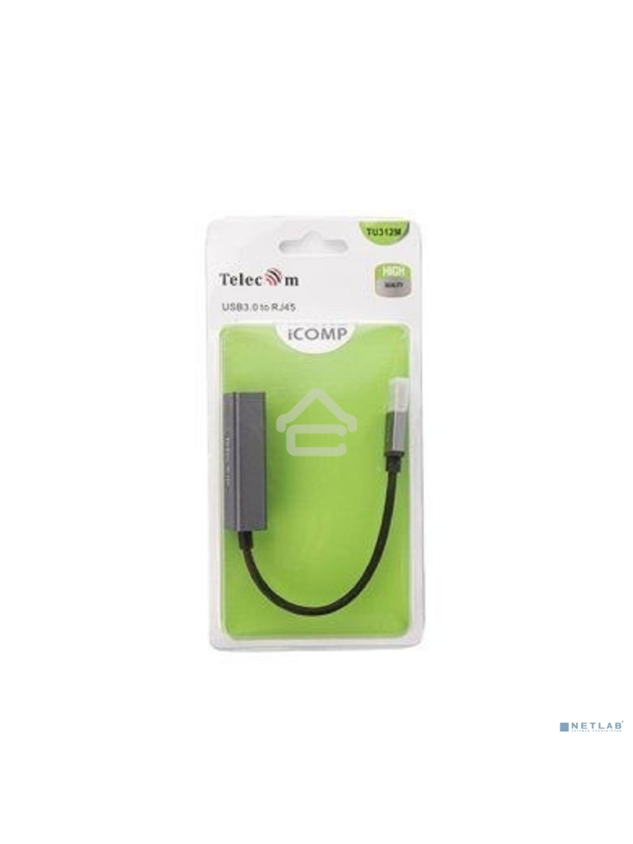 Кабель-переходник USB 3.0 (Am) --> LAN RJ-45 Ethernet 1000 Mbps, Aluminum Shell,Telecom <TU312M>