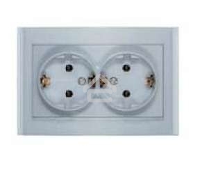 Розетка 2-м СП Бриллиант с заземл. серебр. UNIVersal 7949780