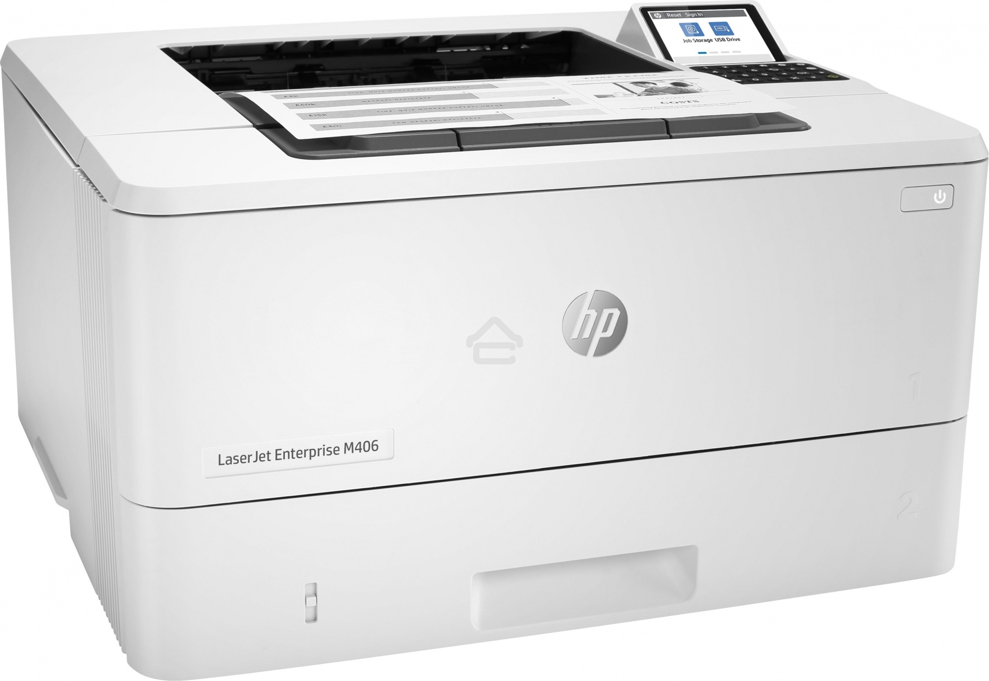 Принтер лазерный HP LaserJet Enterprise M406dn (3PZ15A), A4, ч/б, печ. до 40 стр/мин., 1200 x 1200 dpi, USB, RJ-45, Air Print, Mopria