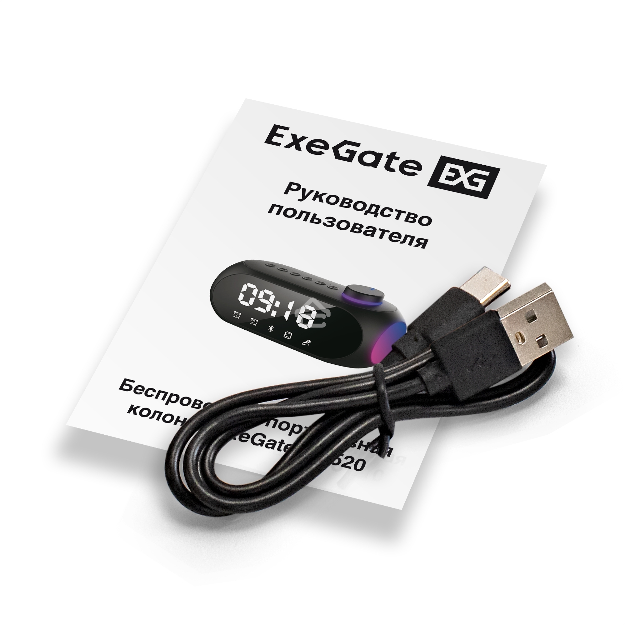 Колонка-часы ExeGate Yo 520 Bluetooth 3 Вт черный