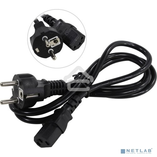 Кабель питания ExeGate Power PC-1,5P (Евровилка Schuko->С13) VDE-250V-3*0.75-CU, 10A, черный, 1.5м