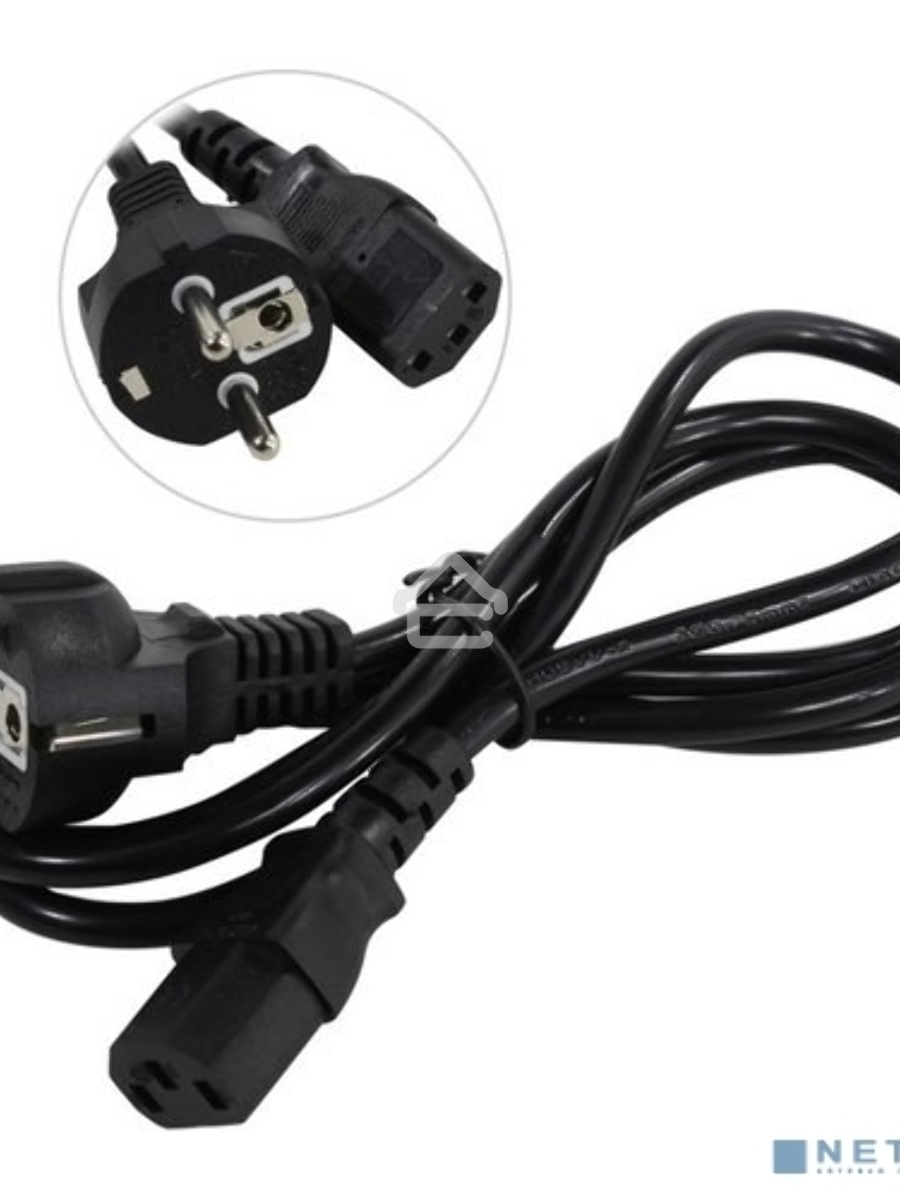 Кабель питания ExeGate Power PC-1,5P (Евровилка Schuko->С13) VDE-250V-3*0.75-CU, 10A, черный, 1.5м