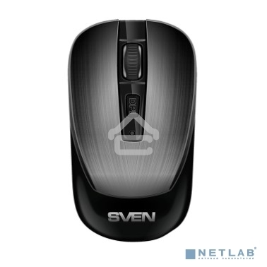 Мышь беспроводная SVEN RX-380W серый металлик, 1600 dpi, радиоканал, USB, кнопки - 4