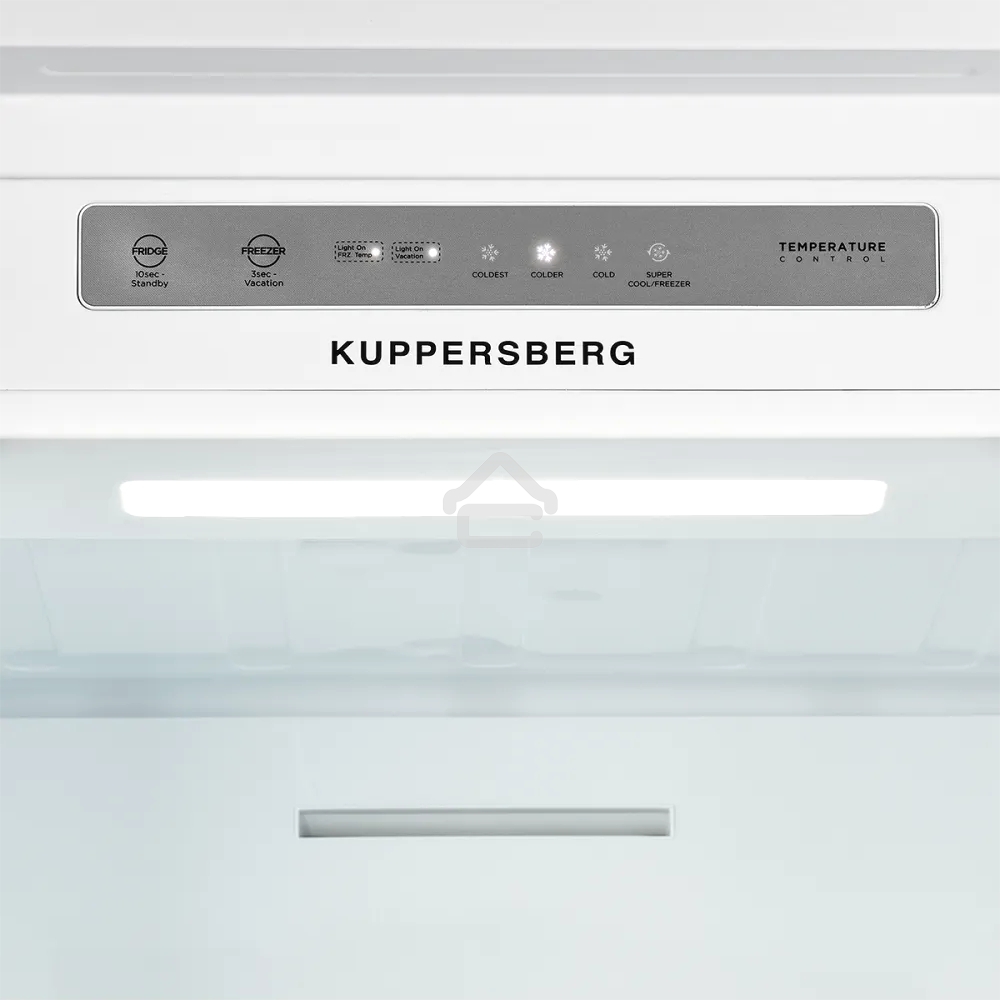 Встраиваемый холодильник Kuppersberg RBN 1961, High-Tech двухкамерный, полезный объем 334 л, суперохлаждение, суперзаморозка, функция отпуск, перевешиваемые двери (door slider), электронное управление, звуковая индикация открытой двери, NoFrost, зона свеж