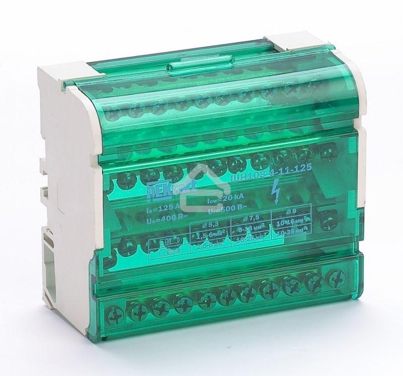 Кросс-модуль на DIN-рейку 4х11 групп, 125А ШН-103 Dekraft