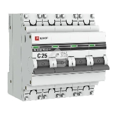 Выключатель автоматический модульный 4п C 25А 4.5кА ВА 47-63 PROxima EKF mcb4763-4-25C-pro