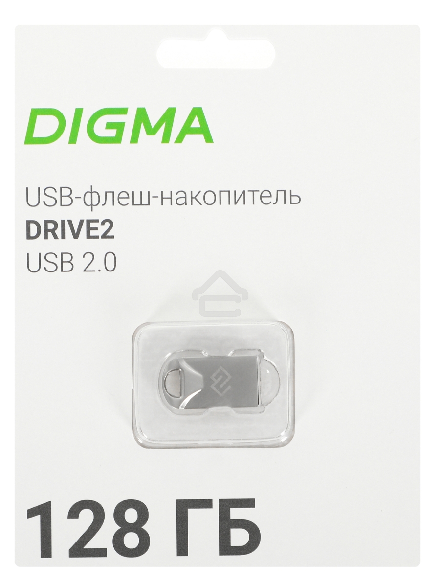 Флеш диск Digma 128Gb DRIVE2 DGFUM128A20SR USB2.0 серебристый