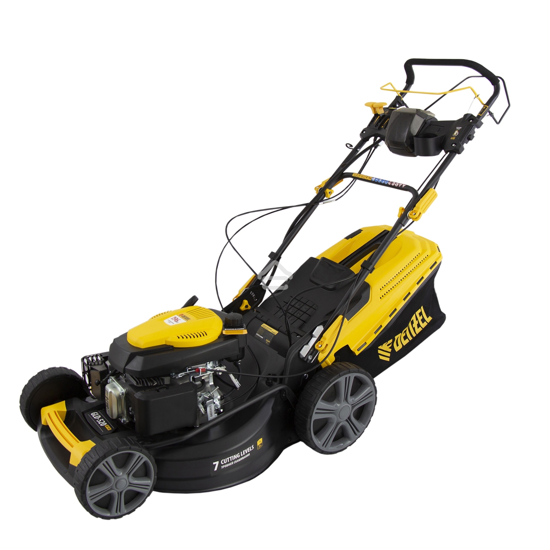 Газонокосилка бензиновая Denzel GLD-520SP-VE, 196 см3,шир 52 см,привод,вариатор,эл.старт, 60 л