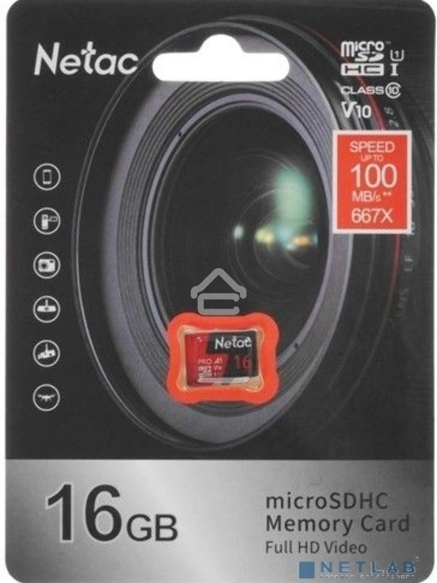 Флеш-накопитель NeTac Карта памяти Netac MicroSD P500 Extreme Pro 16GB, Retail version card only