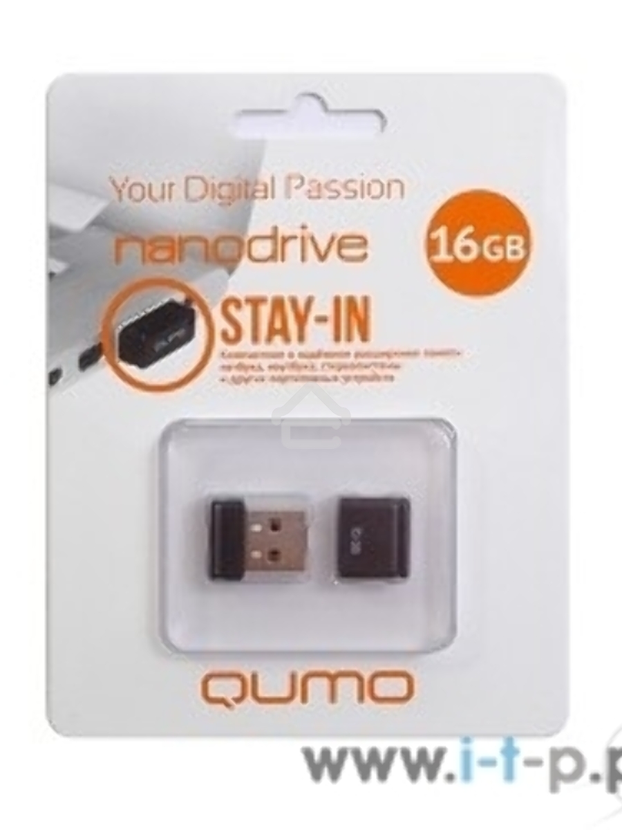 Флэш Диск QUMO 16GB NANO QM16GUD-NANO-B Black