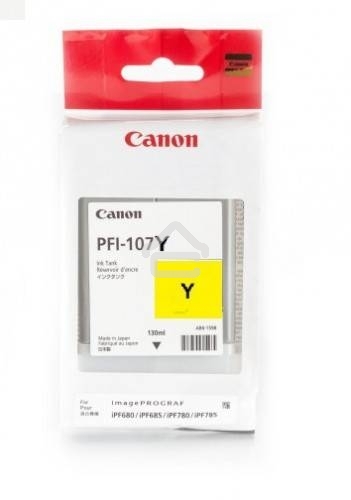Картридж струйный Canon PFI-107Y (6708B001) желтый (130 мл) для Canon iP F680/685/780/785