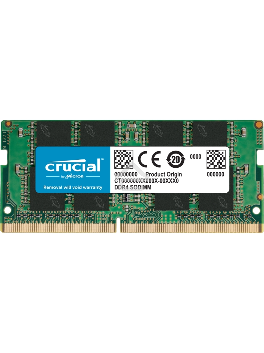 Оперативная память Crucial, DDR4, 16GB (1x16 GB), 3200 MHz, CL22, SO-DIMM