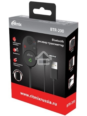 Автомобильный FM-модулятор Ritmix BTR-200 черный BT USB (80002461)