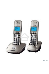 Телефон беспроводной (DECT) Panasonic KX-TG2512RUN (платиновый) {Доп трубка в комплекте,АОН, Caller ID,спикерфон на трубке,полифония}