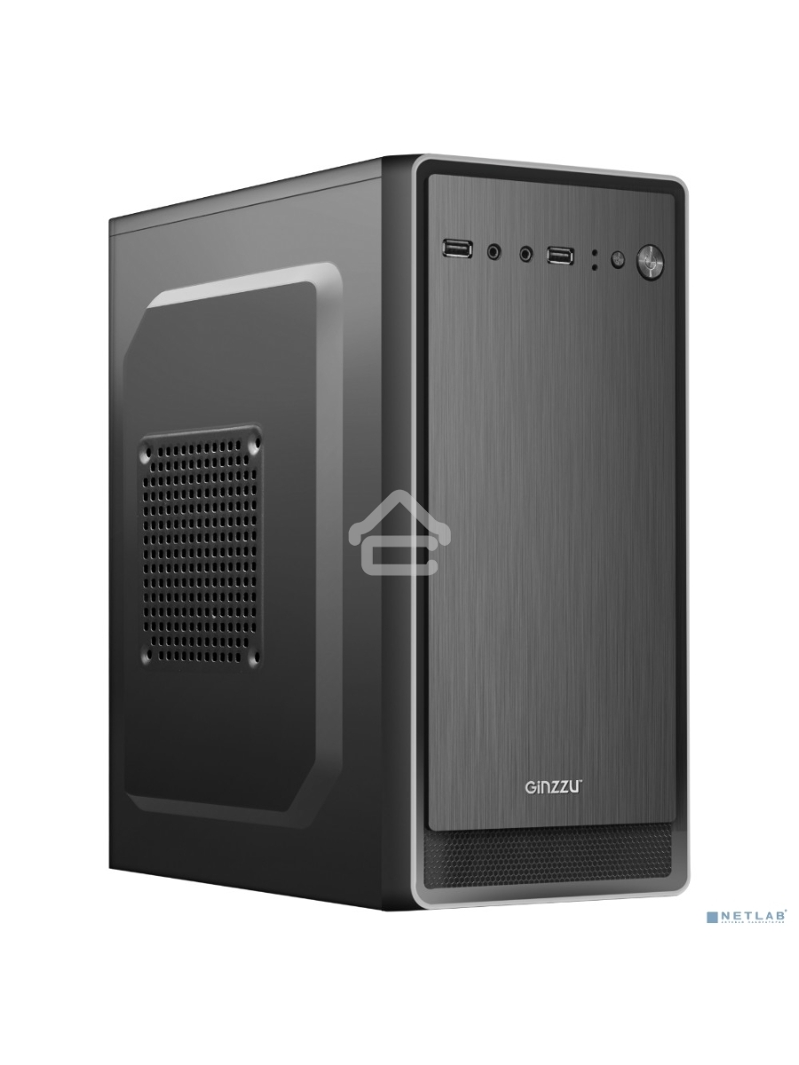 Компьютерный корпус Ginzzu B180 2*USB 2.0,AU w/o PSU