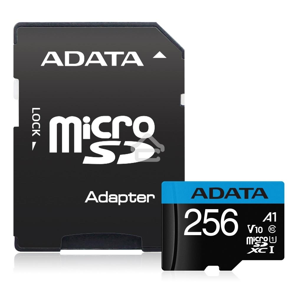 Флеш карта microSD 256GB ADATA microSDHC Class 10 UHS-I A1 100/25 MB/s (SD адаптер)
