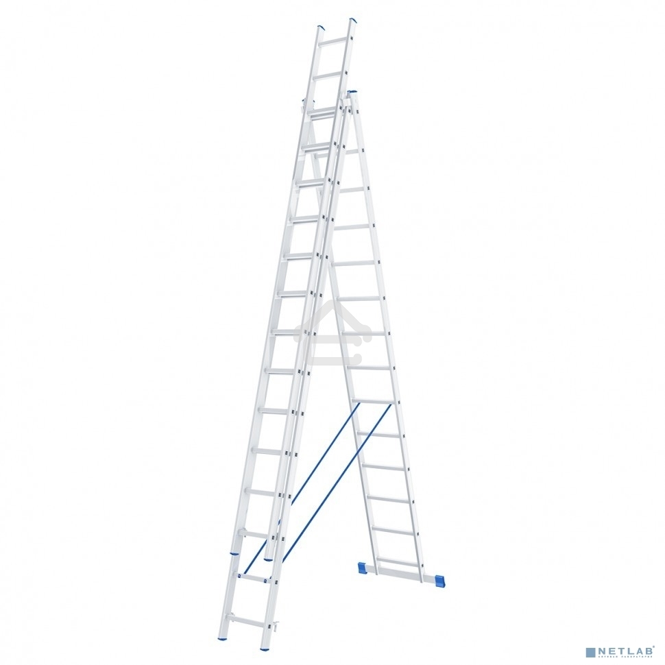 Лестница Сибртех, 3 х 14 ступеней, алюминиевая, трехсекционная