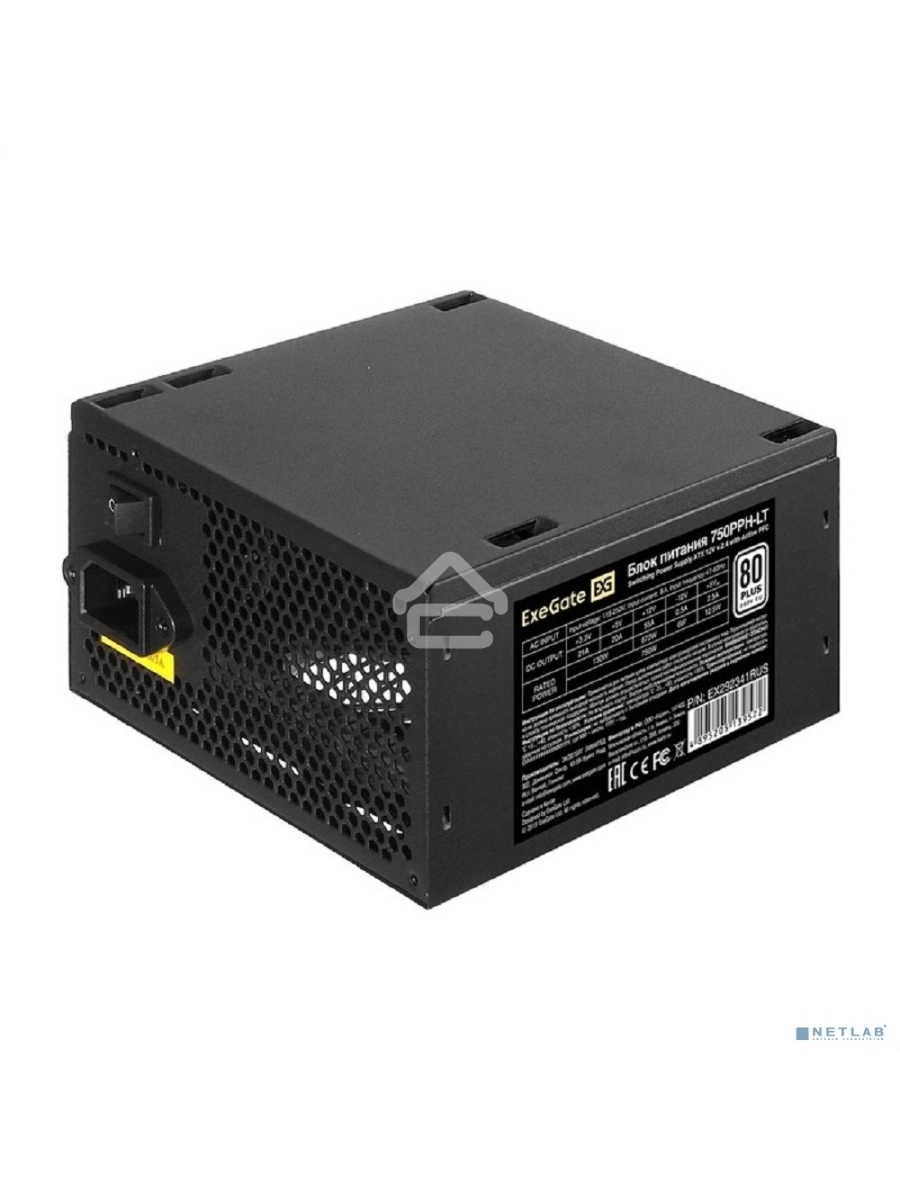 Блок питания ExeGate 750PPH-LT (EX292341RUS), 750Вт, 80 PLUS, 120мм, черный
