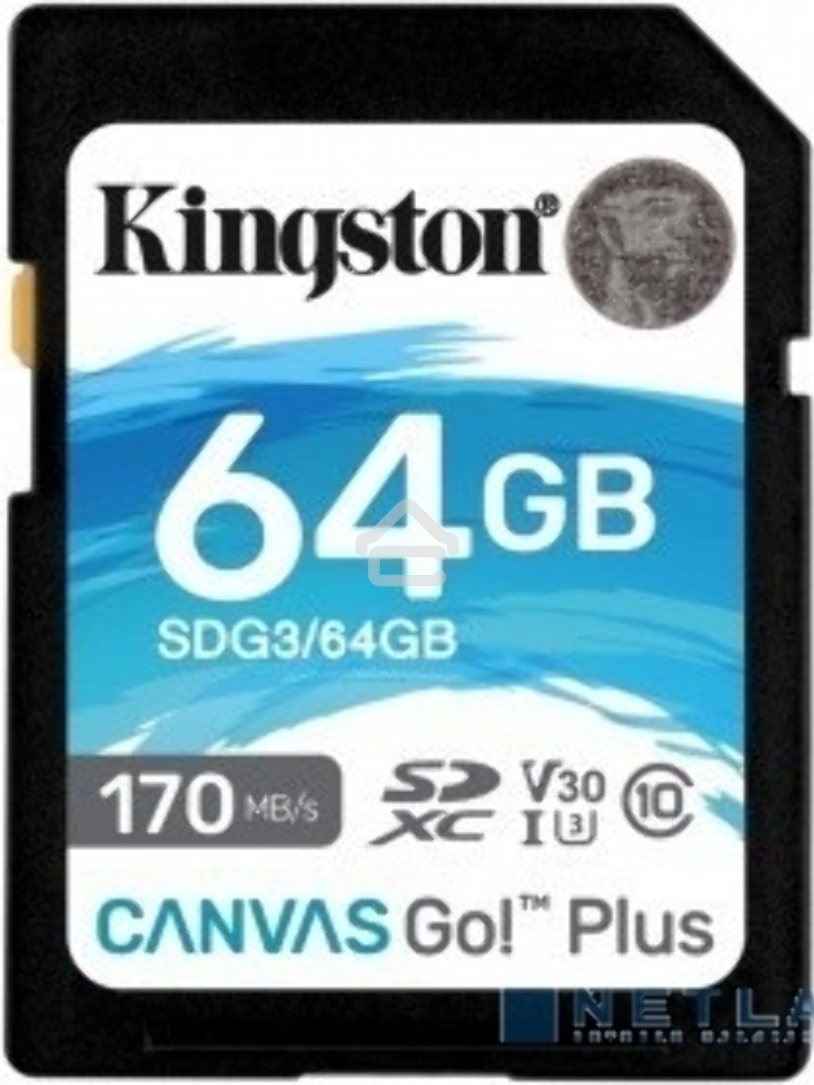 Флеш карта Kingston 64GB SDXC Canvas Go Plus 170R C10 UHS-I U3 V30 EAN: 740617301397