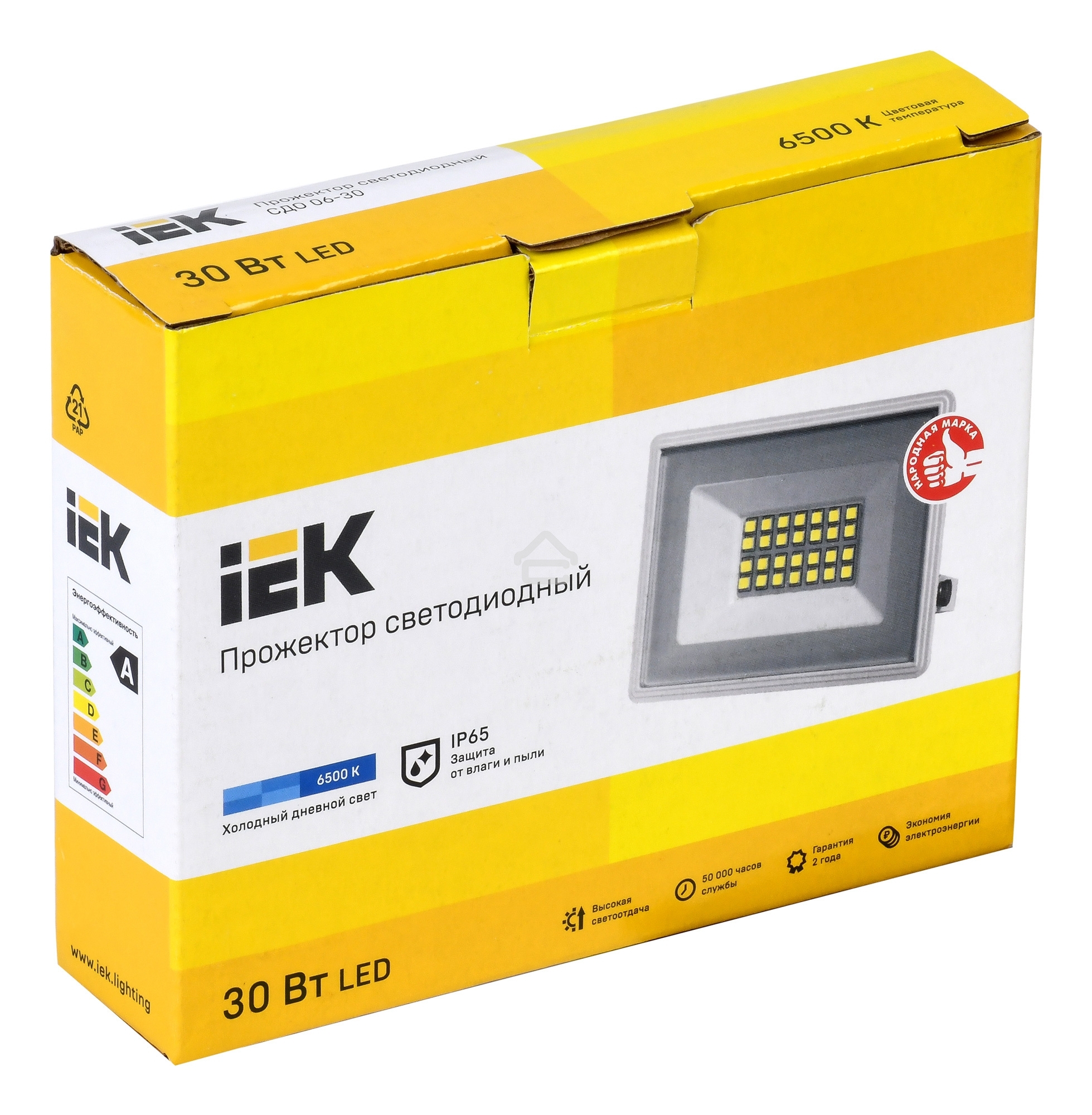 Прожектор уличный IEK СДО LPDO601-30-65-K01 светодиодный 30Вт корп.алюм.белый