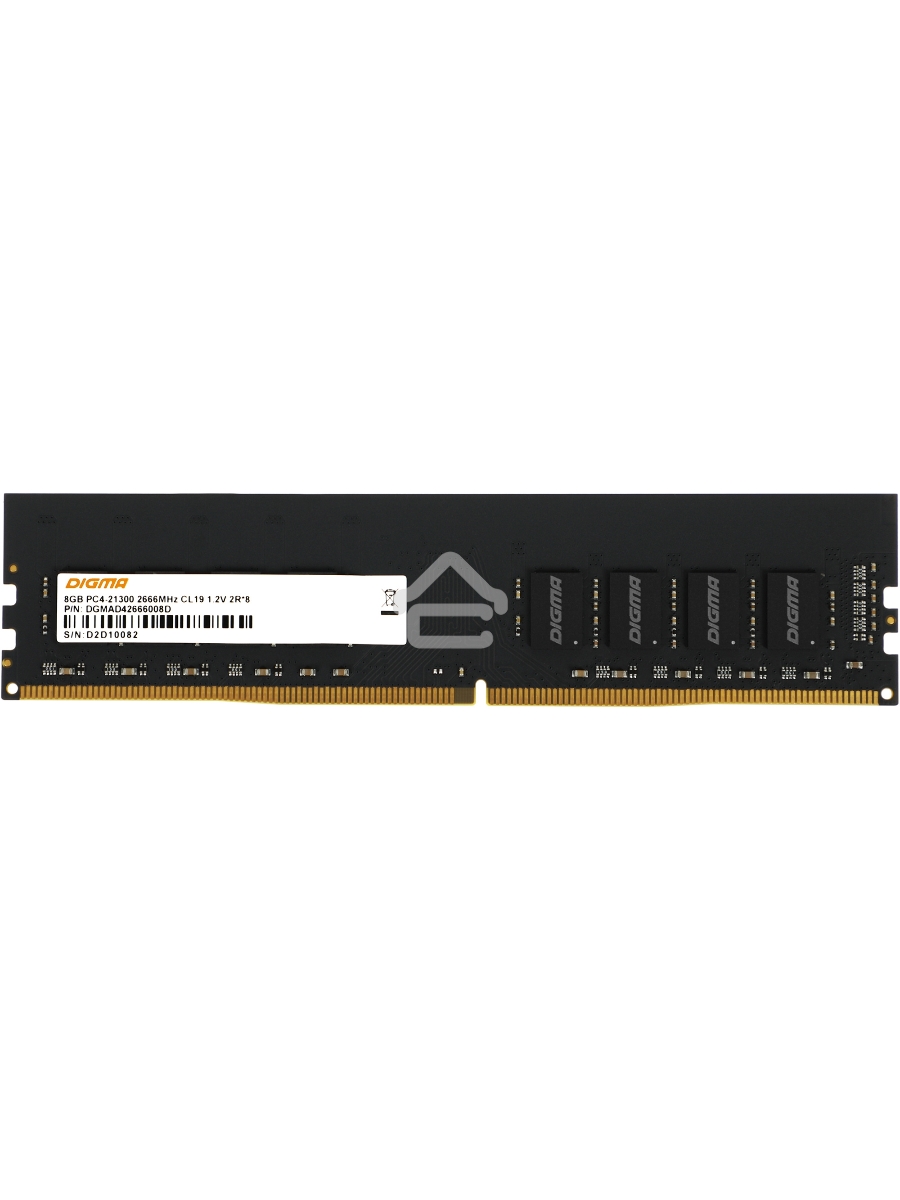 Оперативная память Digma DDR4 8Gb 2666MHz DGMAD42666008D RTL PC4-21300 CL19 DIMM 288-pin 1.2В dual rank