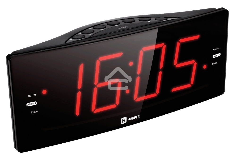 Радиобудильник Harper HCLK-2042, красная подсветка,черный