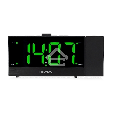 Радиобудильник Hyundai H-RCL243 черный LCD проек.изоб. подсв:зеленая часы:цифровые FM