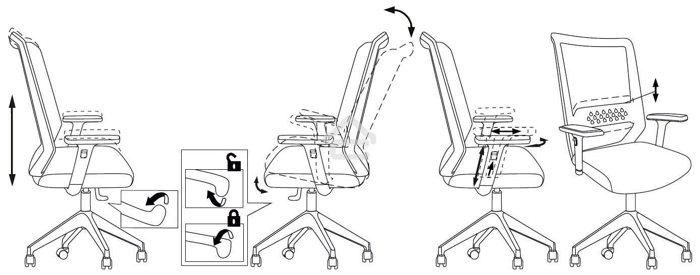 Кресло офисное Бюрократ MC-W611NL серый TW-04 38-417 сетка/ткань, крестов.4-луч. пластик пластик