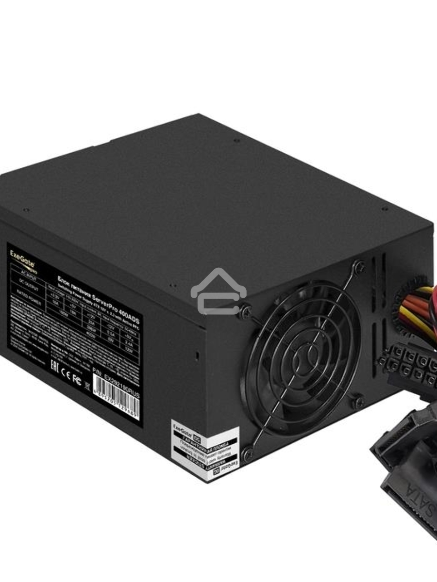 Серверный блок питания400W ExeGate ServerPRO-400ADS (ATX, APFC, КПД 82% (80 PLUS), 2x8cm fans, 24pin, (4+4)pi