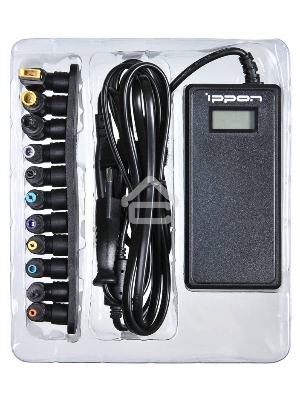 Блок питания Ippon D90U автоматический 90W 15V-19.5V 10-connectors 8A 1xUSB 2.1A от бытовой электросети LСD индикатор