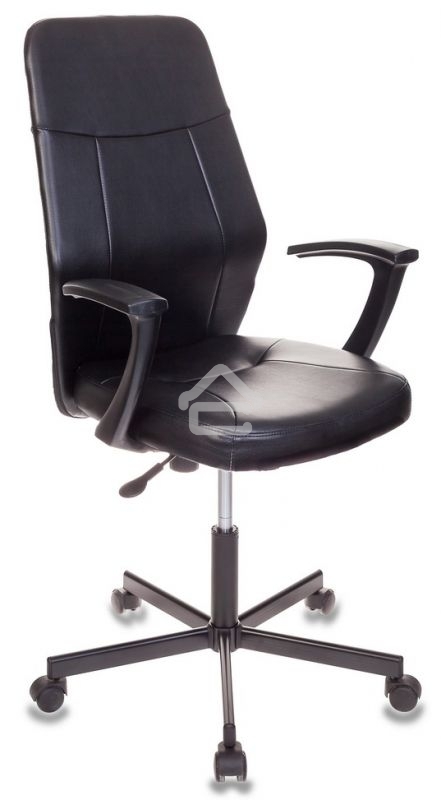 Кресло компьютерное Бюрократ CH-605/BLACK черный, искусственная кожа, крестовина металл