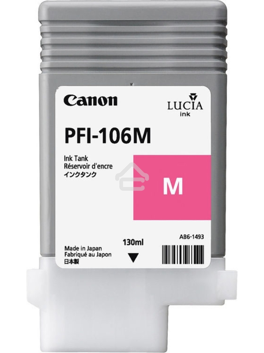 Картридж струйный Canon PFI-106 M (6623B001) пурпурный (130 мл) для Canon iPF6300S/6400/6450