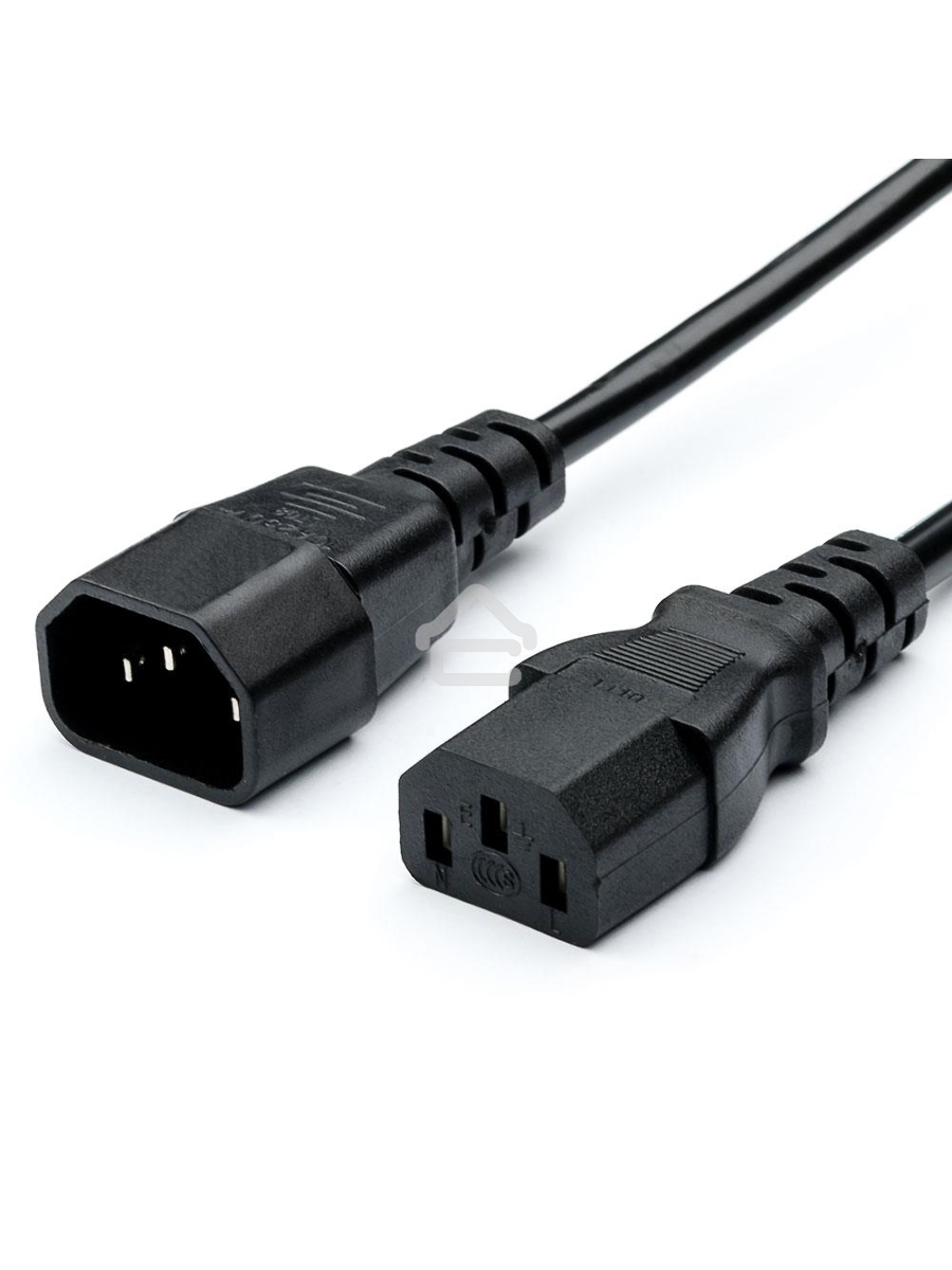 Кабель питания GoPower C14 (m)-C13 (f) 1.8м ПВХ удлинитель черный (1/10/100)