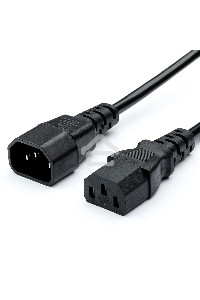 Кабель питания GoPower C14 (m)-C13 (f) 1.8м ПВХ удлинитель черный (1/10/100)