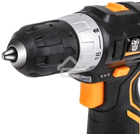 Дрель-шуруповерт аккумуляторная Deko GCD12DU3 SET 4, 12В, 2 АКБ, Кейс