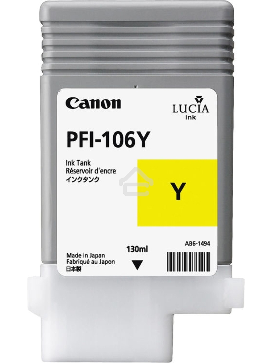 Картридж струйный Canon PFI-106 Y (6624B001) желтый (130 мл) для Canon iPF6300S/6400/6450